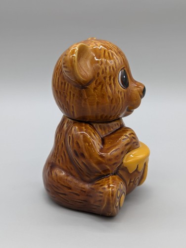 Tarro de miel de oso de peluche de cerámica vintage de 5,5" con cabeza extraíble - Imagen 9 de 15