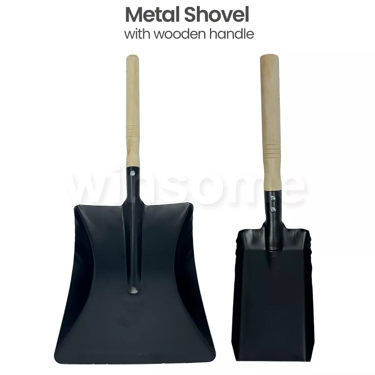 Metal Hand Shovel Garden Dust Pan Coal Leaves Indoor Outdoor Multipurpose 4