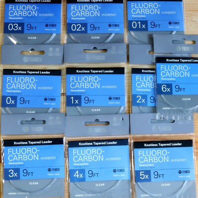Tiemco Fluorocarbon Fliegenvorfach gezogen 275 cm / 9 ft.   6X - bis 03X Japan
