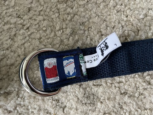 RARE Vintage Cans Belt Blue The Belted Cow Co Made in USA Maine Size L - Picture 3 of 5