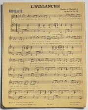 Partition vintage sheet music MICHEL BUHLER : L'Avalanche * 70's Suisse