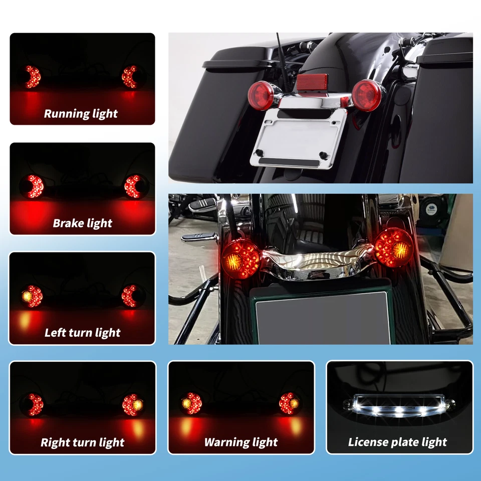 Barra de luz de freno LED de señal de giro trasera para Harley Street Glide FLHX 2010-2023 Foto 4 de 4