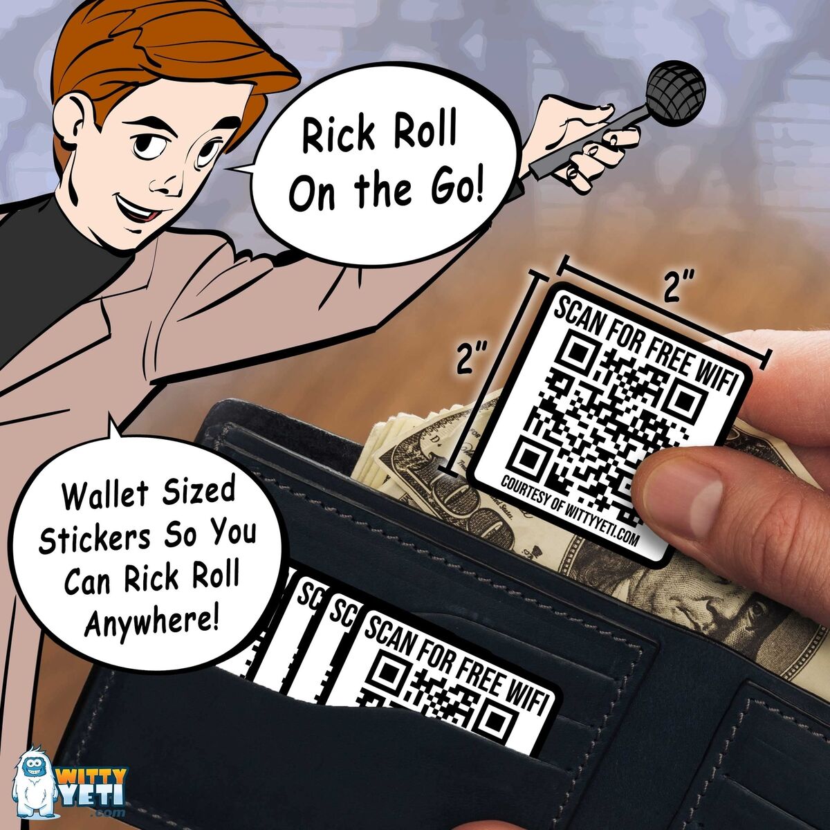 Rick roll with no ads QR code | Sticker