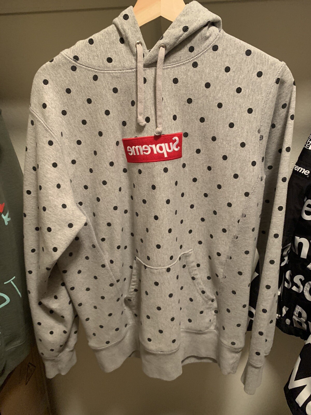 Supreme X Cdg Polka Dot Box Logo Hoodie 