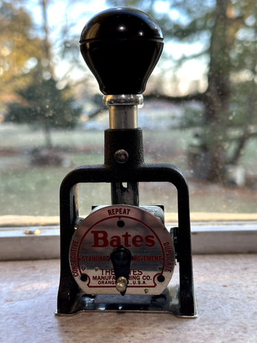 VTG Bates Multiple Movement Numbering Machine Stamp METAL 6 Wheels Style E USA