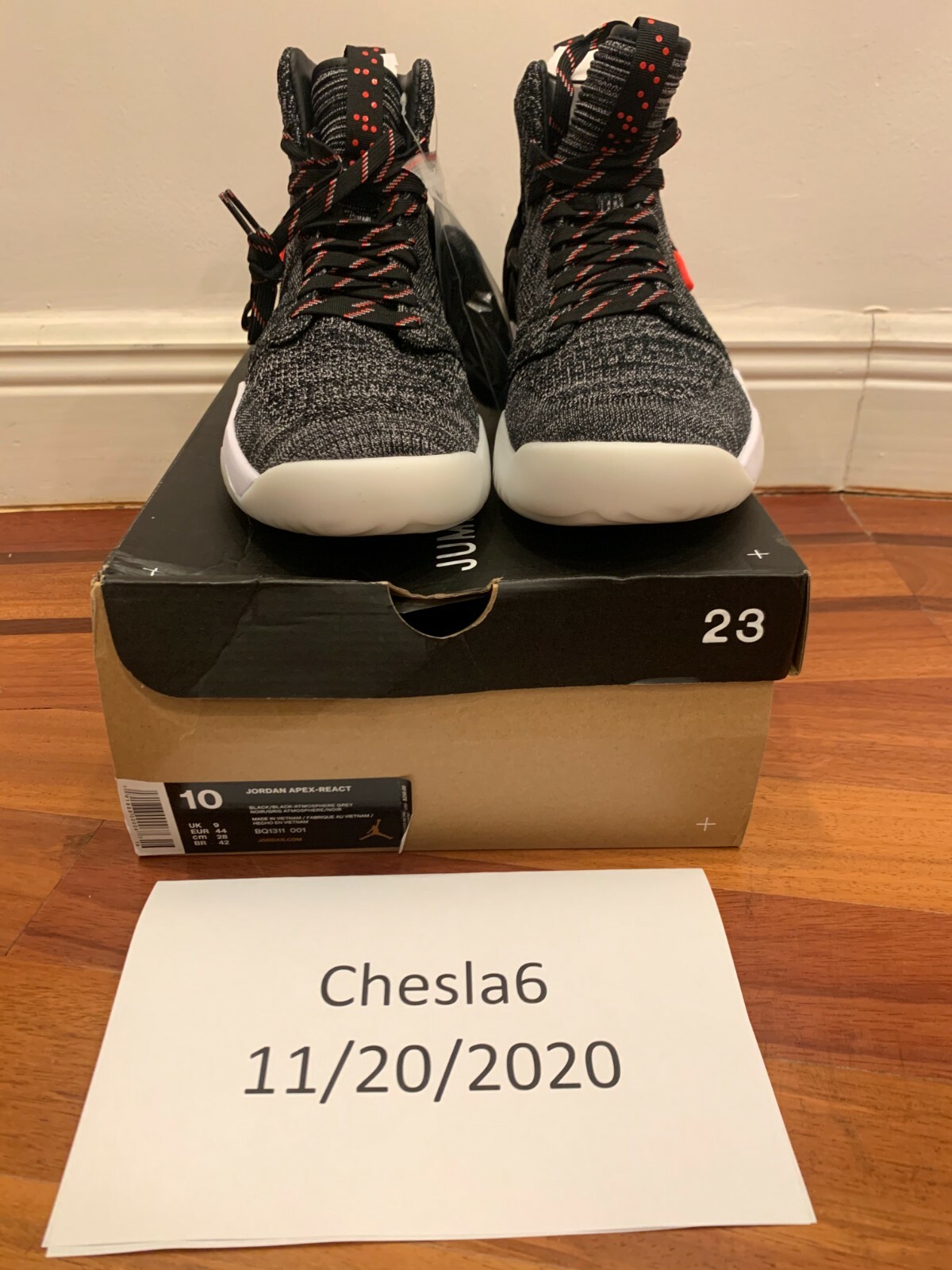 jordan apex react black atmosphere grey infrared 23