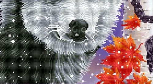 Hágalo usted mismo Diamond Dotz Forest Wolf Wild Dog Kit de nieve. 16x20 - Imagen 4 de 4