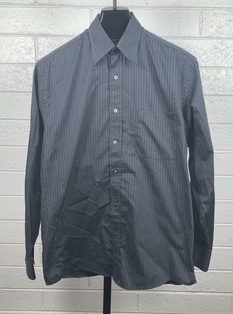 Camicia a maniche lunghe Yves Saint Laurent grigia a righe bottoni taglia 42 da uomo