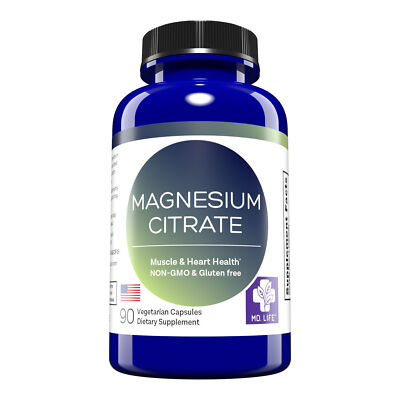 MD. Life Magnesium Citrate 250mg - High Absorption, Muscle Heart Support - 90 Ct