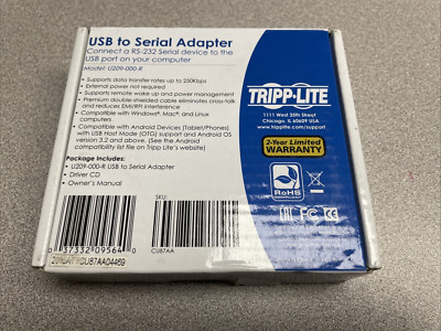 NEW Tripp Lite USB-A to RS232 (DB9) Serial Cable - (M/M), 5 ft. U209-000-R