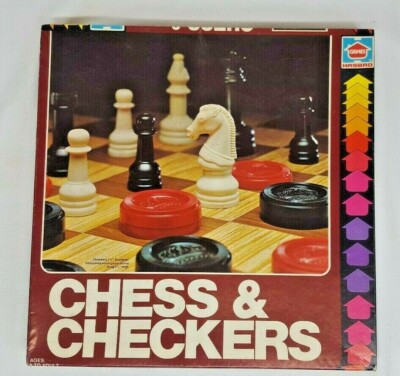 Vtg 1979 Hasbro CHESS & CHECKERS 2 Games in 1 Masonite Gameboard