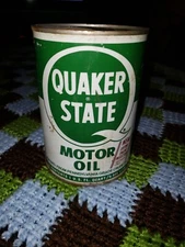 1981 NOS Quaker State SAE 30 Motor Oil - 1 Full Quart, Metal Can Pennsylvania