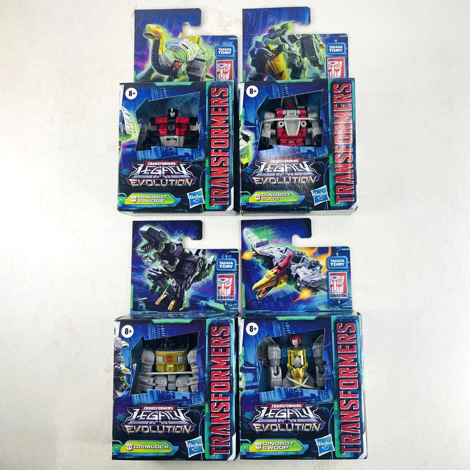 Juego de 4 figuras Transformers Legacy Evolution Dinobot Grimlock Sludge Slug Swoop Foto 2 de 4
