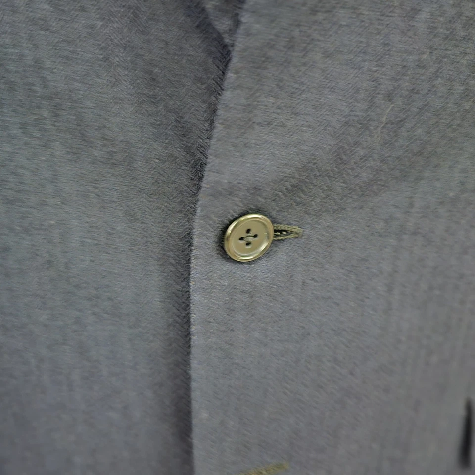 Casaco terno blazer azul marinho Oxxford Clothes vintage década de 1950 3/2 rolos 38R - Imagem 3 de 4