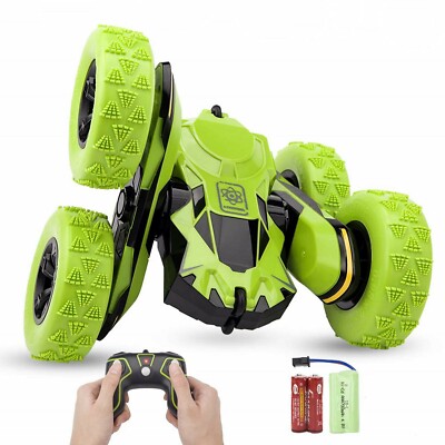 Remote Control Stunt Car Acrobatic Tumbling  Spinning Truck GREEN