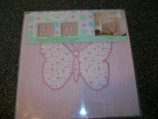 NEW Laura Ashley Baby Bella Wall Art Set Pink Butterflies Butterfly 10" X 10"