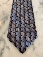 Arrow 100% Silk Gray Retro Geometric Abstract Brocade Tie Made In USA