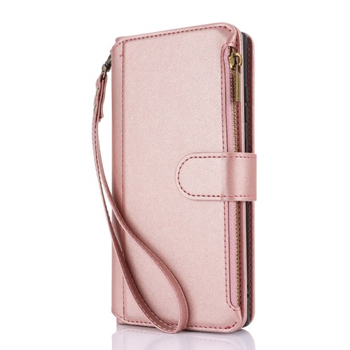For iPhone 15 Pro Max /14 Crossbody PU Leather Card Wallet Phone Case With Strap - 第 34/42 張圖片