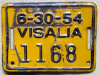 Item photo. Show Listing Details page. Listing 1954 Visalia California Bicycle License Plate Number Tag