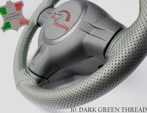 FITS CITROEN DISPATCH 94-06 GREY PERF LEATHER STEERING WHEEL COVER | DIFF STITCH - Picture 12 of 12