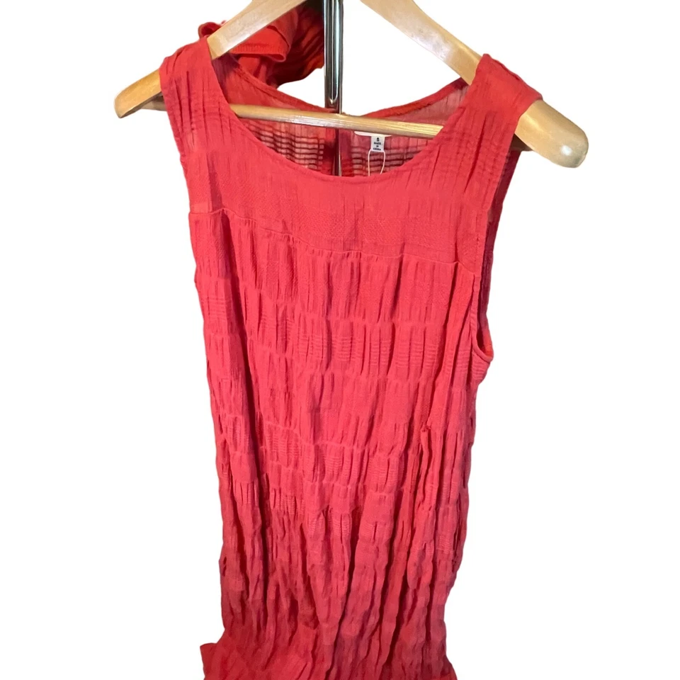 Max Studio NWT Red Long Sleeveless Tiered Cotton Dress Sz S - Image 3 of 4