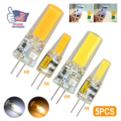 5PCS G4 LED 12V AC/DC COB Light 3W 6W High Quality LED G4 COB Lamp Bulbs
