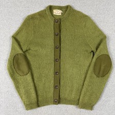 Vintage Bobbie Brooks Mohair Wool Cardigan Green Cobain Small 60s 50s Grunge
