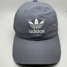 Adidas Trefoil Logo Baseball Cap Adjustable Dad Hat Gray Embroidered