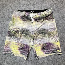 Oakley Board Shorts Mens 36 Multicolor Palm Swim Trunks Drawstring Tropical
