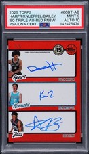 2025-26 Topps Dylan Harper/Kon knueppel/Ace Bailey '80 Triple Auto RC /5 🔥PSA 9