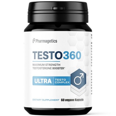 Testo 360 Kapseln - Testosteron Support für Männer mit Zink, B6 & Maca - 60