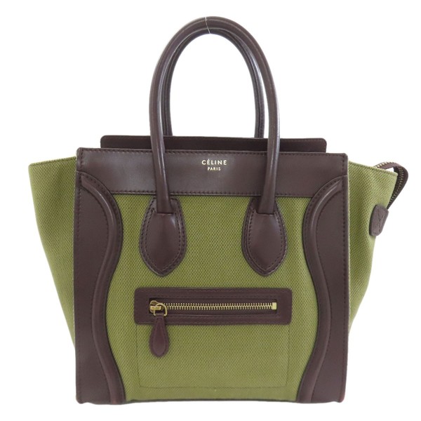 CELINE  Luggage micro Handbag Canvas Leather Ladies [Used]
