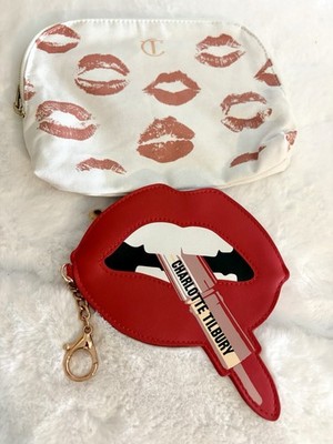 CHARLOTTE TILBURY 1st Lip Prints Canvas Makeup Bag COSMETICS CASE 2 Set BOTH