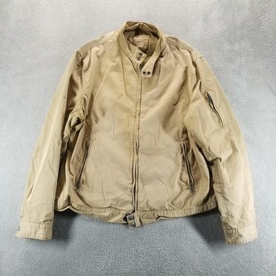 Banana Republic Jacket Mens XL Tan Field Garment Dye Canvas Full Zip