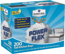 13 Gal Power Flex, Leak Protection, Tall Kitchen Simple Fit Drawstring Bags Fle