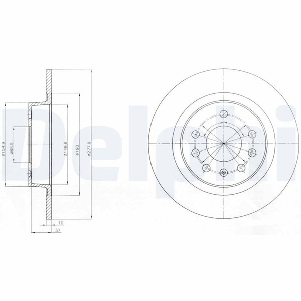 2X Bremsscheibe Delphi BG4300 FüR Gtc Zafira Astra Opel Family A05 A04 Cdti M75-image