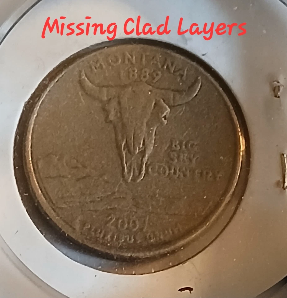 2007 P Montana Quarter Error With Missing Clad Layers Obv. Rev. - Image 3 of 3