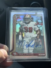 2025 Topps chrome football Mikel Williams RC refractor Auto 226/499,49ERS #RA-MW
