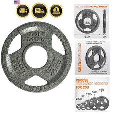 Weight Plates Cast Iron Olympic 2-Inch Handles Strength Training 2.5lb Pair