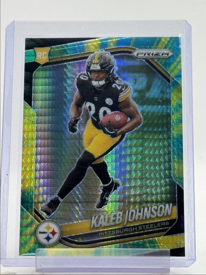 KALEB JOHNSON 2025 PANINI PRIZM ROOKIE HYPER STEELERS #375 RC /200 Q0940