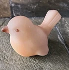 Vintage Fenton Opal Satin Bird Robin Figurine Signed By Robinson