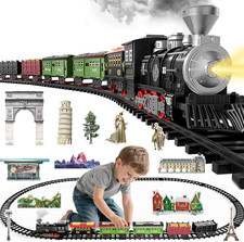 Large Train Set for Kids 4-8, Electric Train Toy with Realistic Sound, Lights an
