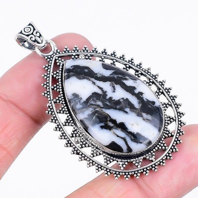925 Silber Overlay Büffel Türkis Handarbeit Anhänger Schmuck Geschenk 2,28''