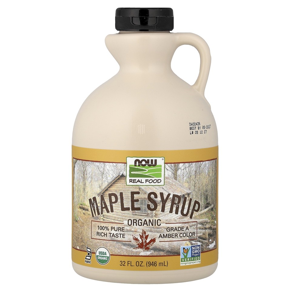 Real Food, Organic Maple Syrup, Grade A, Amber Color, 32 fl oz (946 ml)