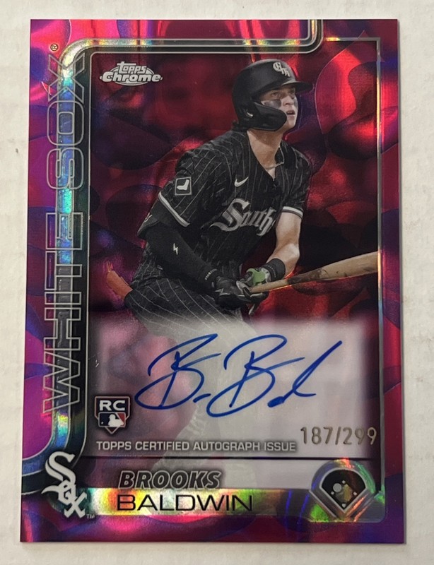 2025 Topps Chrome Update Brooks Baldwin RC Lava Auto Magenta/Purple 187/299