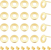 Unicraftale 50 StüCk 18K Vergoldete Ohrstecker Edelstahl Ohrstecker Mit Ohrmutte