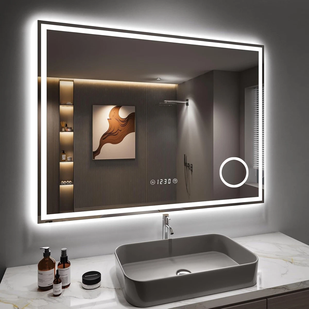 LED Badezimmerspiegel mit Beleuchtung Badspiegel Wandspiegel Beschlagfrei IP44