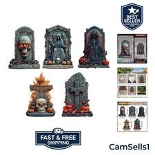 Haunting 23.62" Large Retro Halloween Tombstone Set - Durable Outdoor Decor