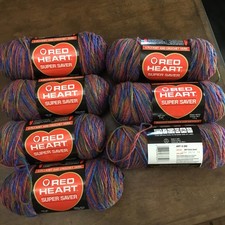 Red Heart Fiesta Jewel Super Saver Yarn 6 oz 4 Ply Lot Of 7