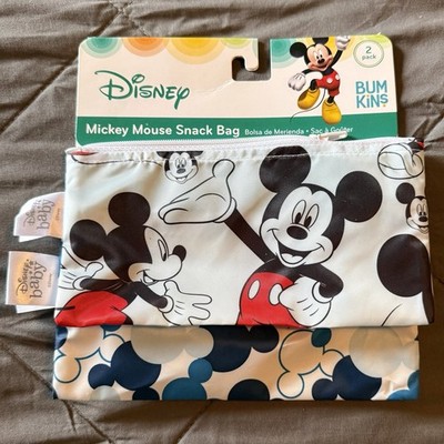 Bumkins Mickey Mouse Reusable Snack Bag, 2-Pack Set